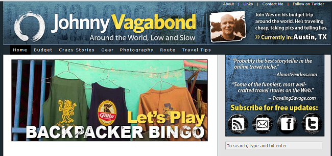 Johnny Vagabond travel blog