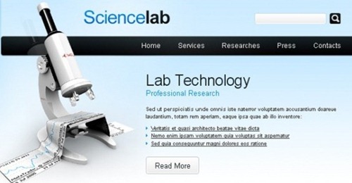 free science website HTML CSS Template
