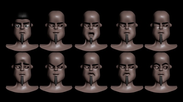 head animation in 3D