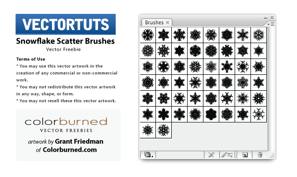 illustrator Snowflake Scatter Brushes