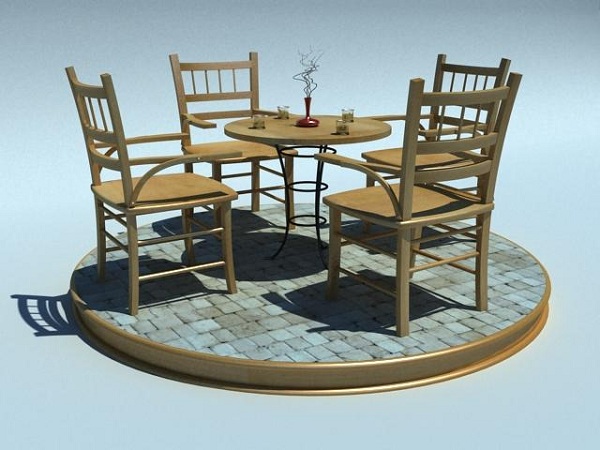 creating coffee table and chairs in 3d tutorial