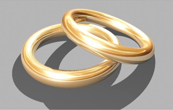 gold render in 3d