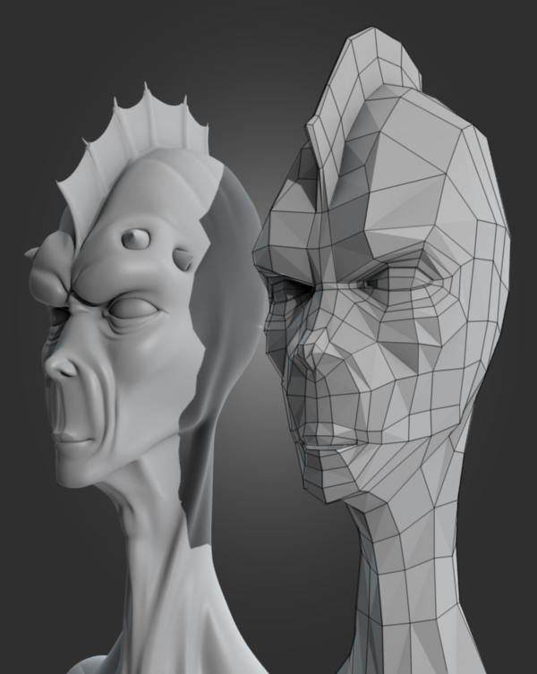 creating game ready alien in 3d