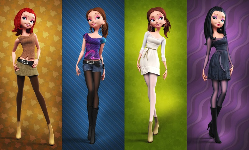 4Girls_3D Illustration by_stroggtank