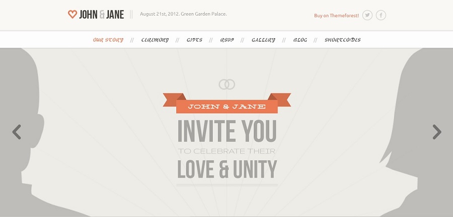 Wedding - Responsive Single Page WordPress Wedding Theme