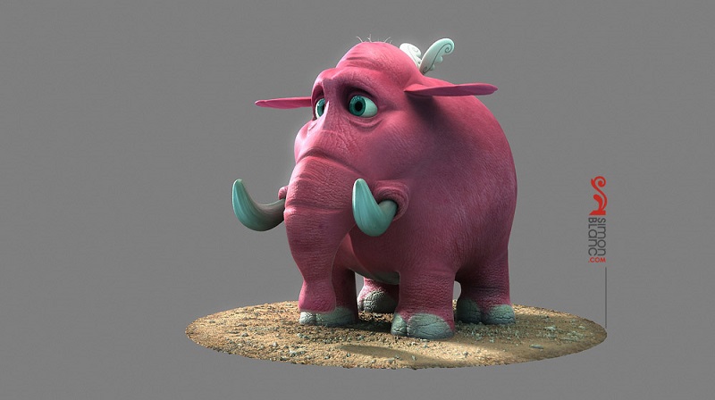 Elef_3D mammoth Illustration_by_simonblanc