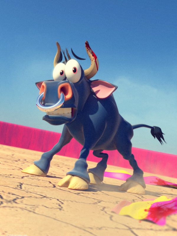 Funny Bull 3d illustration