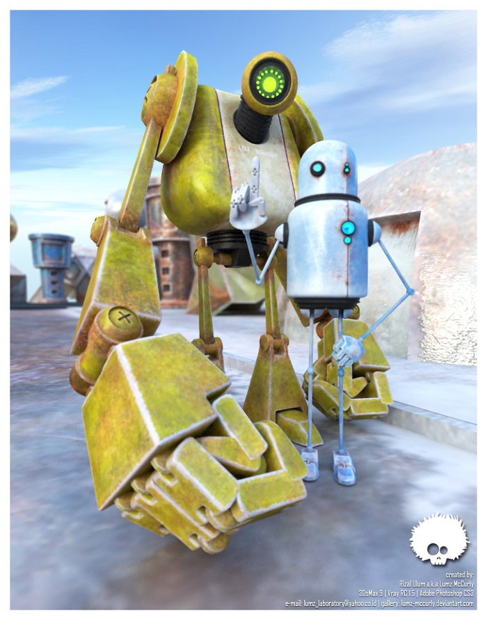 Roro and Botan 3D Illustration