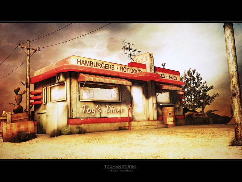 3d illustration Tog__s_Diner_by_Togman_Studio