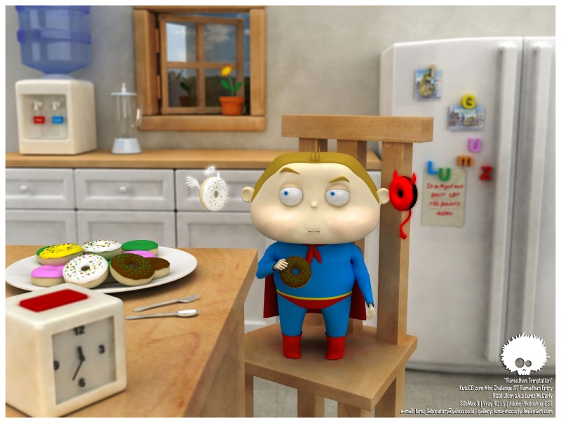 ramadhan temptation 3d illustration