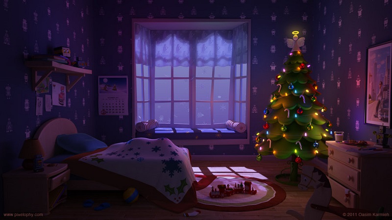 waiting_for_santa_3D Illustration_by_pixelbudah-d4jawl4