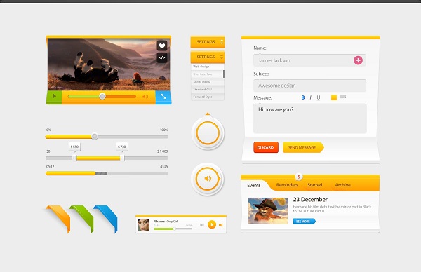 colorful-ui-kit free psd