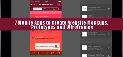 7 Mobile Apps to create Website Mockups, Prototypes and Wireframes